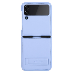 Чехол из искусственной кожи фиолетового цвета от Nillkin для Samsung Galaxy Z Flip 3 5G, серия Qin Leather