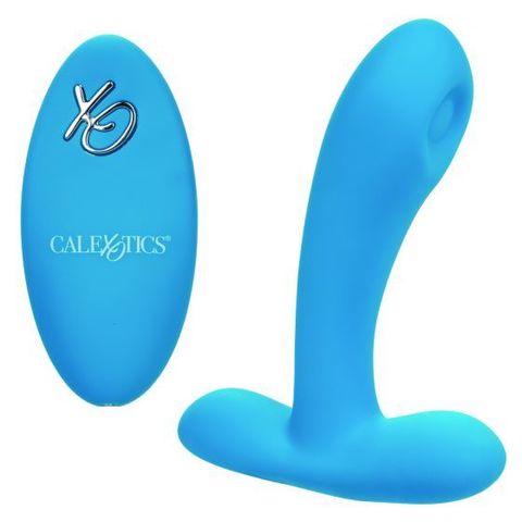 Голубой массажер простаты Silicone Remote Pulsing Pleaser - 11,5 см. - California Exotic Novelties Anal Toys SE-0077-64-3