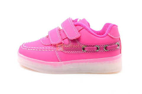 Светящиеся кроссовки с USB зарядкой Бебексия (BEIBEIXIA) для девочек цвет розовый. Изображение 2 из 15.