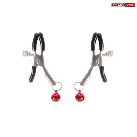 Серебристые зажимы на соски с шариками - Notabu NOTABU NTB-80720