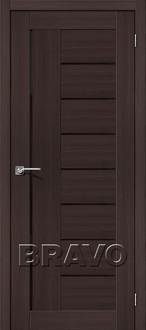 Межкомнатная дверь Порта 29 Wenge Melinga Black shine, ТМ Браво