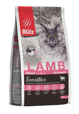 Blitz Sensitive Lamb, кошки, сухой, ягненок (400 г)