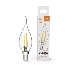 Лампа Gauss LED Filament Basic Свеча на ветру 4,5W Е14 400lm 2700К  1041115