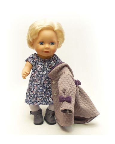 Комплект: Пальто и платье - На кукле. Одежда для кукол, пупсов и мягких игрушек.
