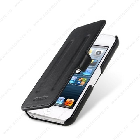 Чехол-книжка Melkco для iPhone SE/ 5s/ 5C/ 5 Leather Case Booka Type Craft Limited Edition Prime Twin (Black Wax Leather)