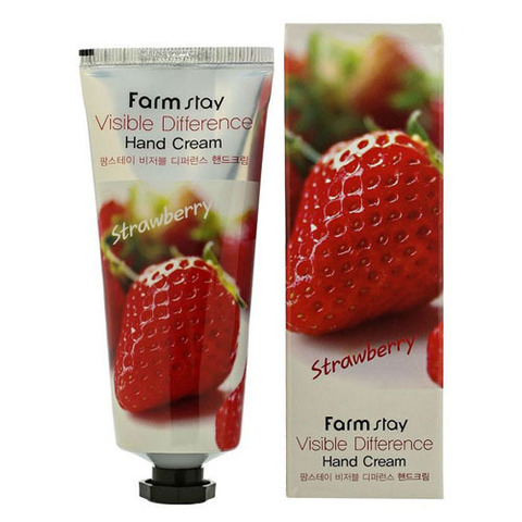 Farmstay Visible Difference Hand Cream Strawberry - Крем для рук с экстрактом клубники