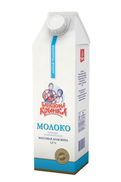 Белорусское молоко "Бабушкина крынка" 1,5% 1л. Тетра-пак - купить с ...