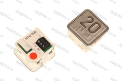 Кнопка (кнопочный модуль) MT42 RUS "20 Этаж", квадратная, красная подсветка, Брайль.