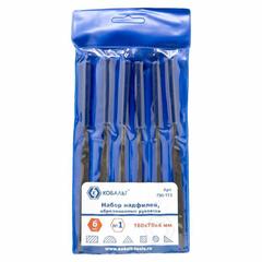 Набор надфилей КОБАЛЬТ № 1, 160х 70х4 мм, обрезиненные рукоятки (6 шт.) чехол (790-113)