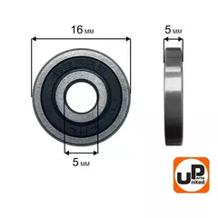 Подшипник шариковый UNITED PARTS 625-2RS (90-0395)