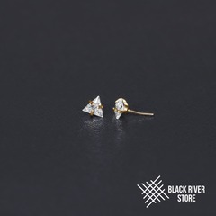 Cubic Zirconia Triangle Crystal PVD Yellow Б/Р