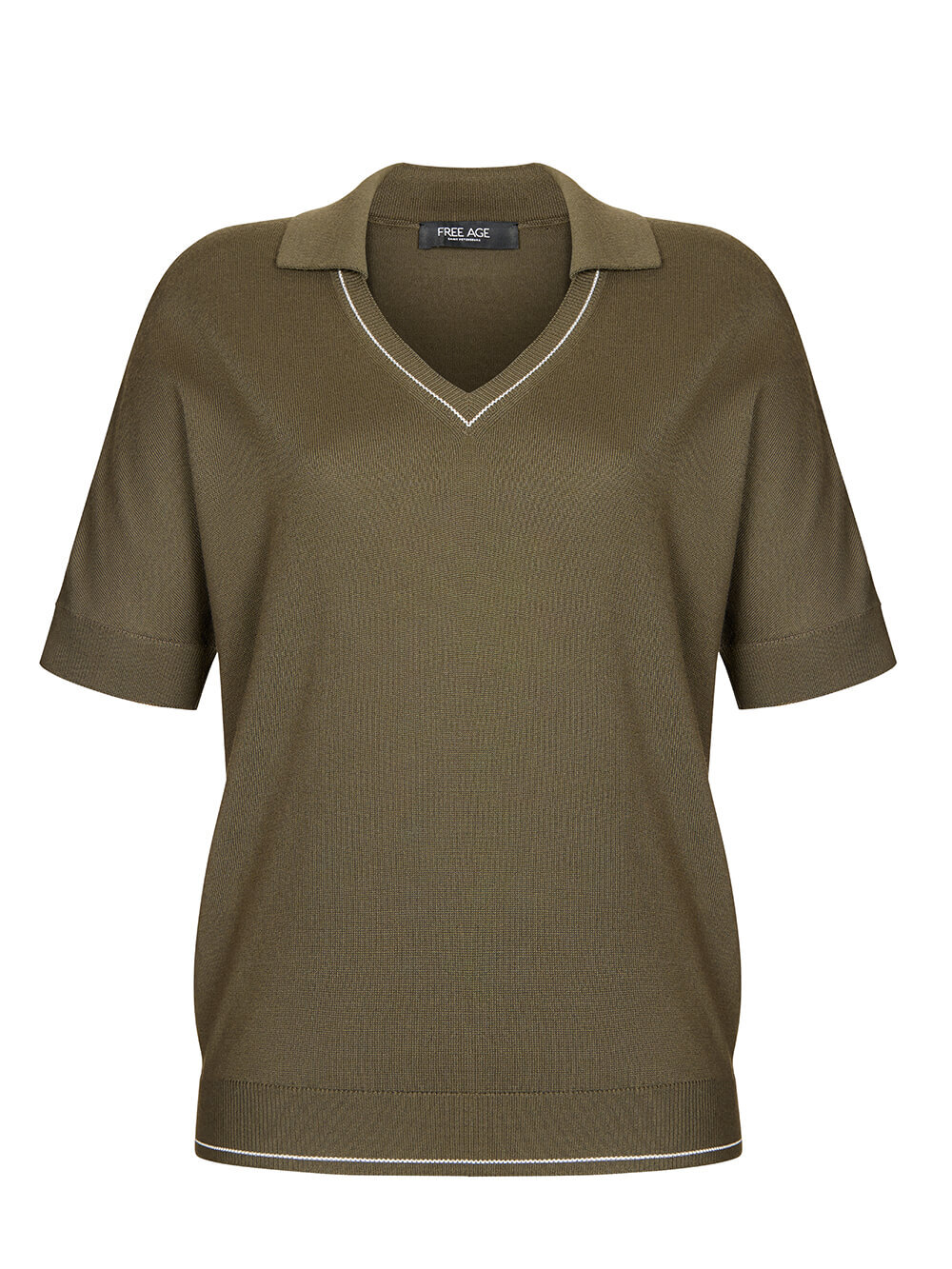 Женская футболка цвета хаки из шелка и вискозы