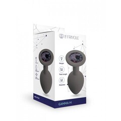 Анальная пробка с черным кристаллом Gamma, цвет графитовый (CORE) (M)