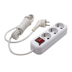 89-0-233 Фильтр сетевой 3 розетки, ПВС 3х1 мм?, 16А, с/з, 3м (Very)