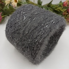 Смотка Pachino Brush альпака с люрексом Nodino Графит №24 230гр
