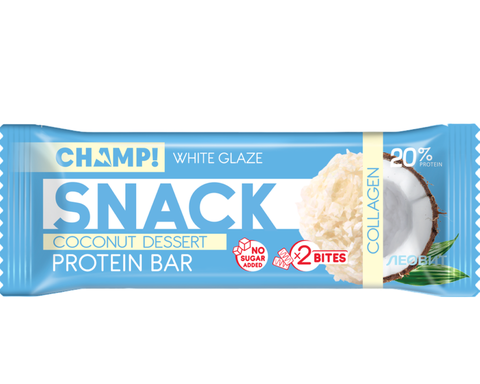 Батончик протеиновый кокосовый десерт champ 40 гр