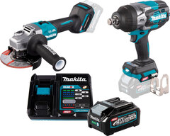 Аккумуляторный гайковёрт + УШМ с комплектом питания Makita TW001GZ-GA005GZ-191J67-0