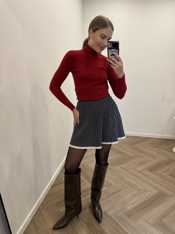 Юбка трикотажная плиссе графит