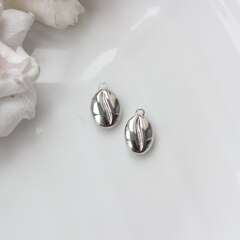 Подвеска Кофейное зерно 16*10 мм, родий, П101