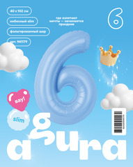 Аг 40''/102 см, Цифра Slim Небесный 