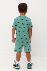 шорты  для мальчика  КР 400818-1/малахитово-зеленый,дино к560