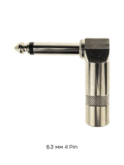 L-образный штекер, разъём на 6.35мм (2 пина)