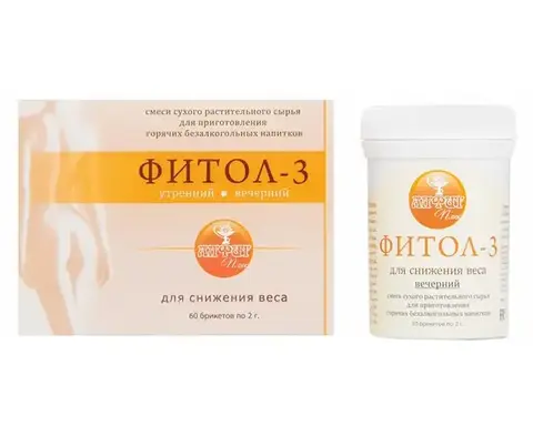 Фитосбор в брикетах ФИТОЛ-3 для снижения веса, 60 брикетов по 2 гр., Алфит Плюс