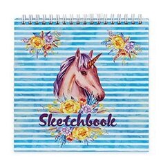
          Скетчбук 165*165 мм., 40л., "Единорог" 100г/м2, Миленд, спираль, глянц. ламинация, выб. лак, блок-офсет