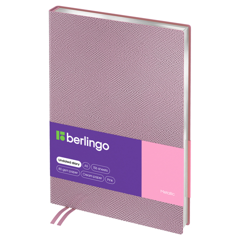Ежедневник недатированный, А5, 136л., кожзам, Berlingo 