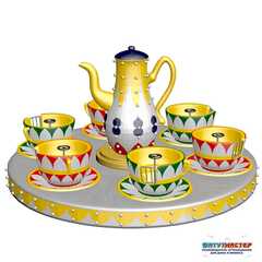 Карусель посуда «Калейдоскоп радости» 6 чашек, 12 мест, 7×7×3,5 м