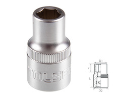 TOLSEN (TT16510) Головка торцевая стандартная шестигранная 1/2", 10 мм