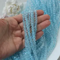 Бусины стеклянные голубые 