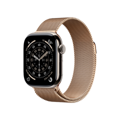 Умные часы Apple Watch Series 11 GPS + Cellular, 42mm, Natural Titanium Case with Gold Milanese Loop