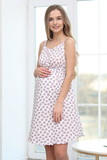 Сорочка для беременных и кормящих 12725 белый-лиловый