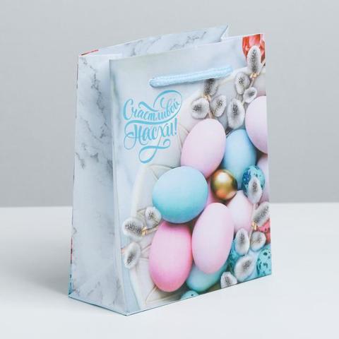 Пакет ламинированный вертикальный «Счастливой Пасхи!», 12х15х5.5 см