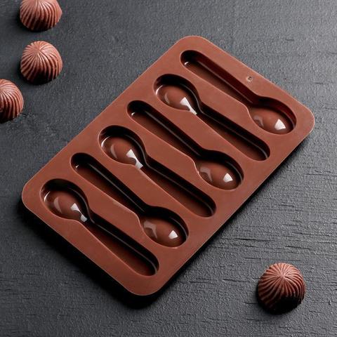 Форма «Ложечки», 18×12х1,2 см , цвет шоколадный