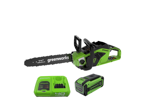 Аккумуляторная цепная пила Greenworks GD40CS15K8B, 40v, 35 см, АКБ 8 А·ч и быстрое ЗУ