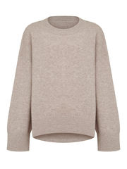 Oversized jumper beige melange color