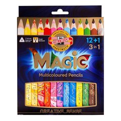 Набор 12 утолщенных многоцветных карандашей MAGIC и 1 карандаш-блендер в картонной коробке.