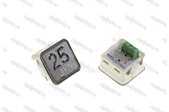 Кнопка (кнопочный модуль) KA302-D-R "25 этаж", квадратная, динамическая красная подсветка, Брайль