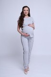Спортивный костюм для беременных и кормящих 09687 серый-черный