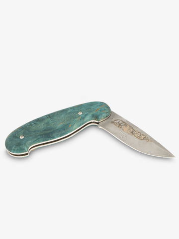 Нож Лефортовский» (Дамасская сталь, стабилизированная карельская береза)