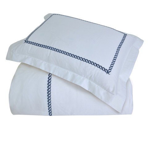 Наволочка декоративная 50х70 L'appartement Messina Marine бело-синяя