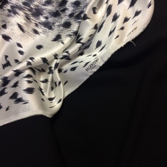 Ткань шерсть креп черный цвет 3086