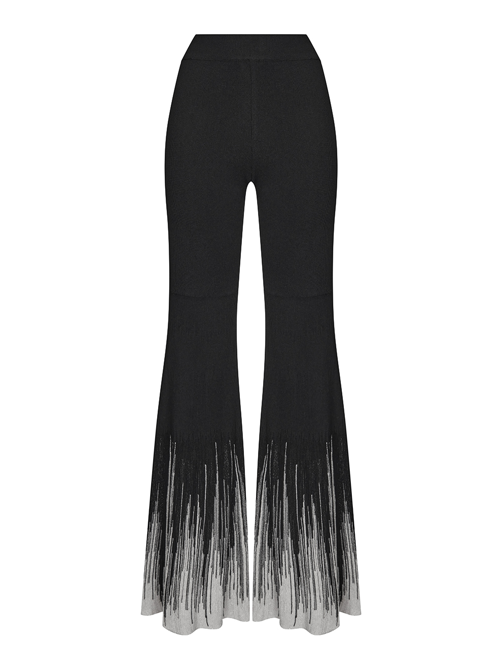 Женские брюки черного цвета с серебром из шелка и вискозы