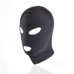 Черный текстильный шлем с прорезью для глаз и рта - 