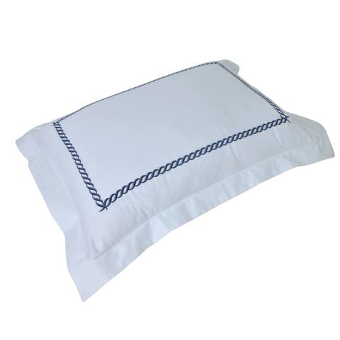 Наволочка декоративная 50х70 L'appartement Messina Marine бело-синяя