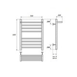 Полотенцесушитель водяной Point PN10156SP П7 500x600 с полкой, хром