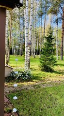 Дождевая цепь «Розы малые», белый RAL9010