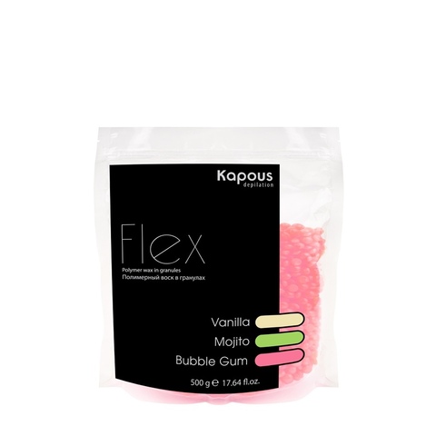 Полимерный воск в гранулах «Flex» с ароматом Бабл Гам, 500 г Kapous Depilation